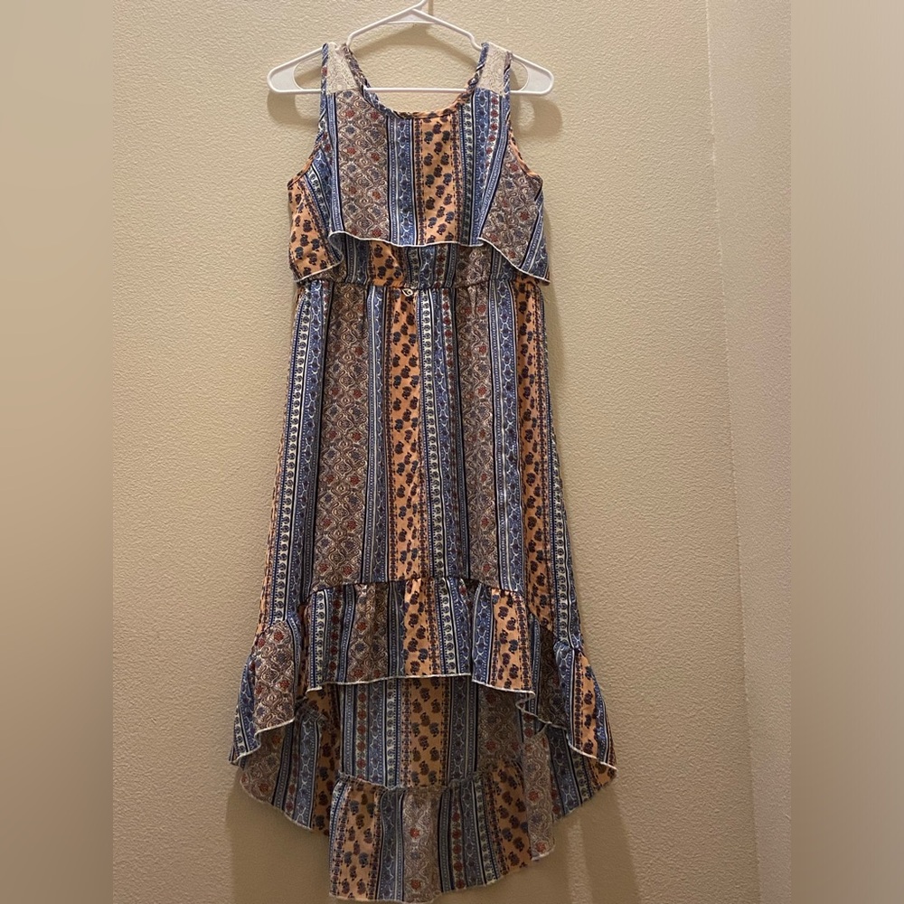 Striped Boho High-Low Maxi Dress size 16